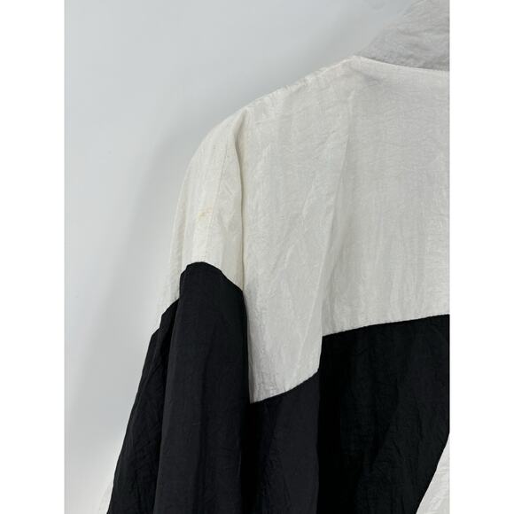 Active Exposure Vintage Jacket Mens XL White Black Windbreaker Geometric Sheer - Picture 13 of 16